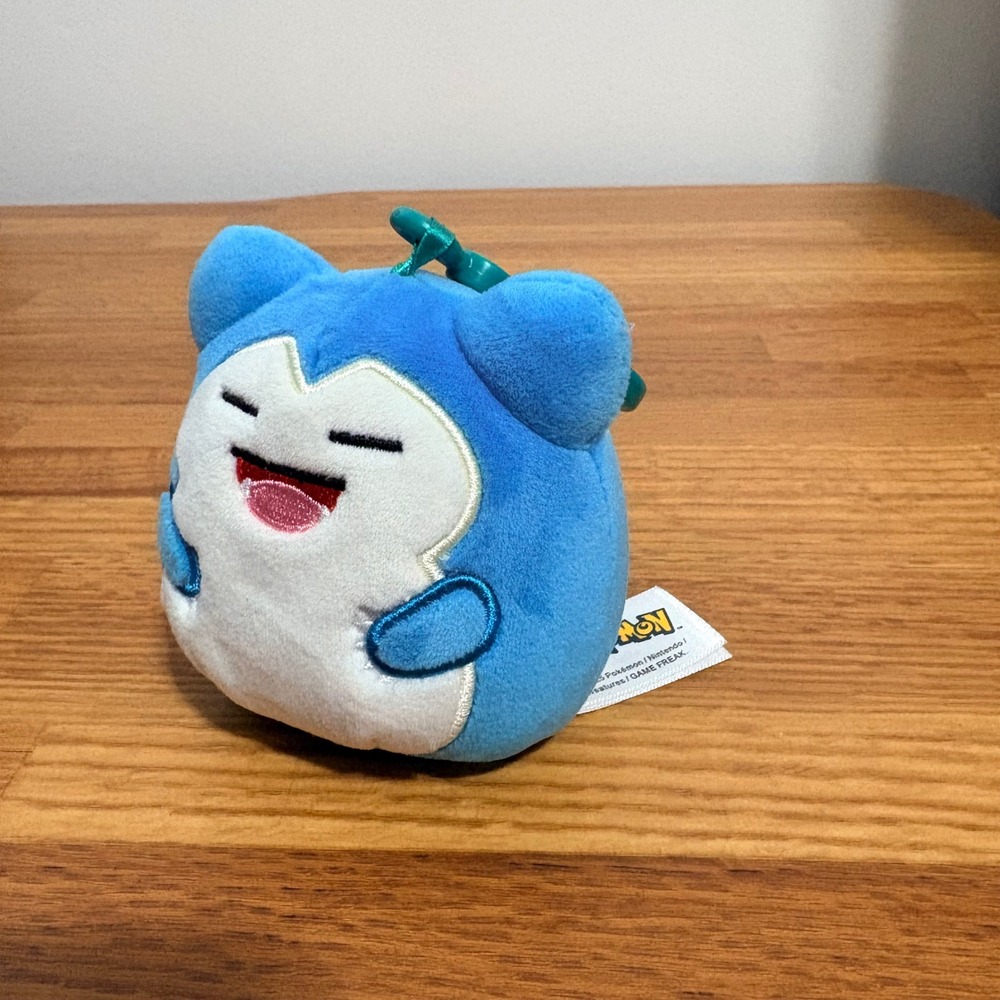 Snorlax Pokemon Squishmallows Plush Clip On Backpack Hanger 3.5 Inch Blue Small